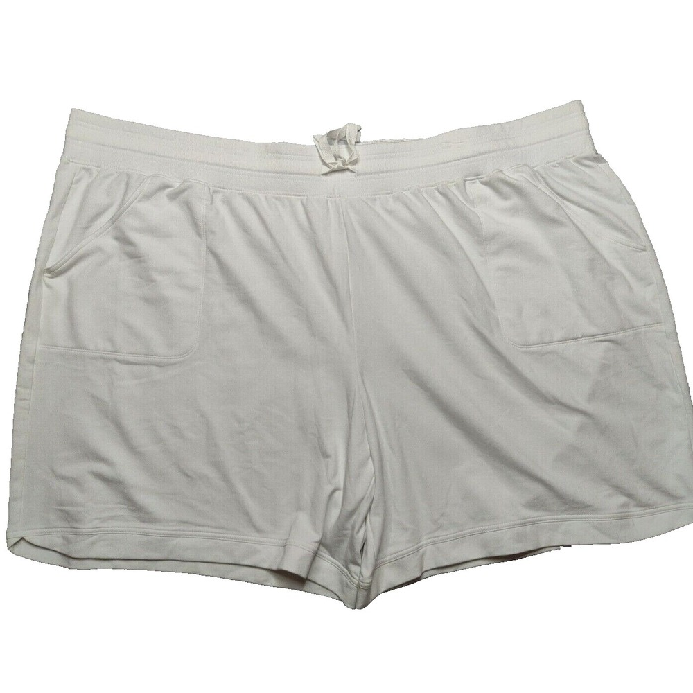 St‎ Johns Bay Women Plus 5X White Pull-On 8.5" Bermuda Shorts NEW